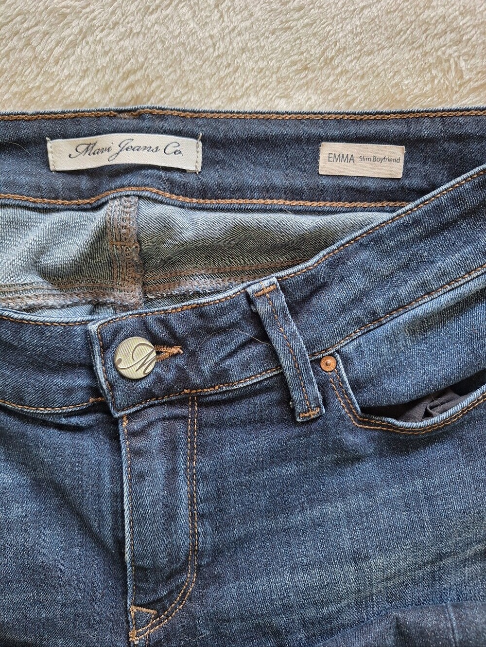 Mavi Emma Slim Boyfriend Dark Wash Stretch Denim Jeans Size 28 x 32 - Picture 5 of 9